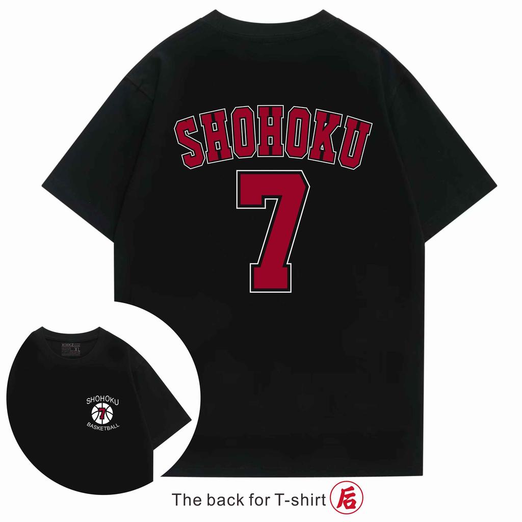 2025 Summer Cotton Slam Dunk T-shirt Japanese Anime Harajuku Sports Short Sleeve Top Printed Streetwear Men and Women Couples
