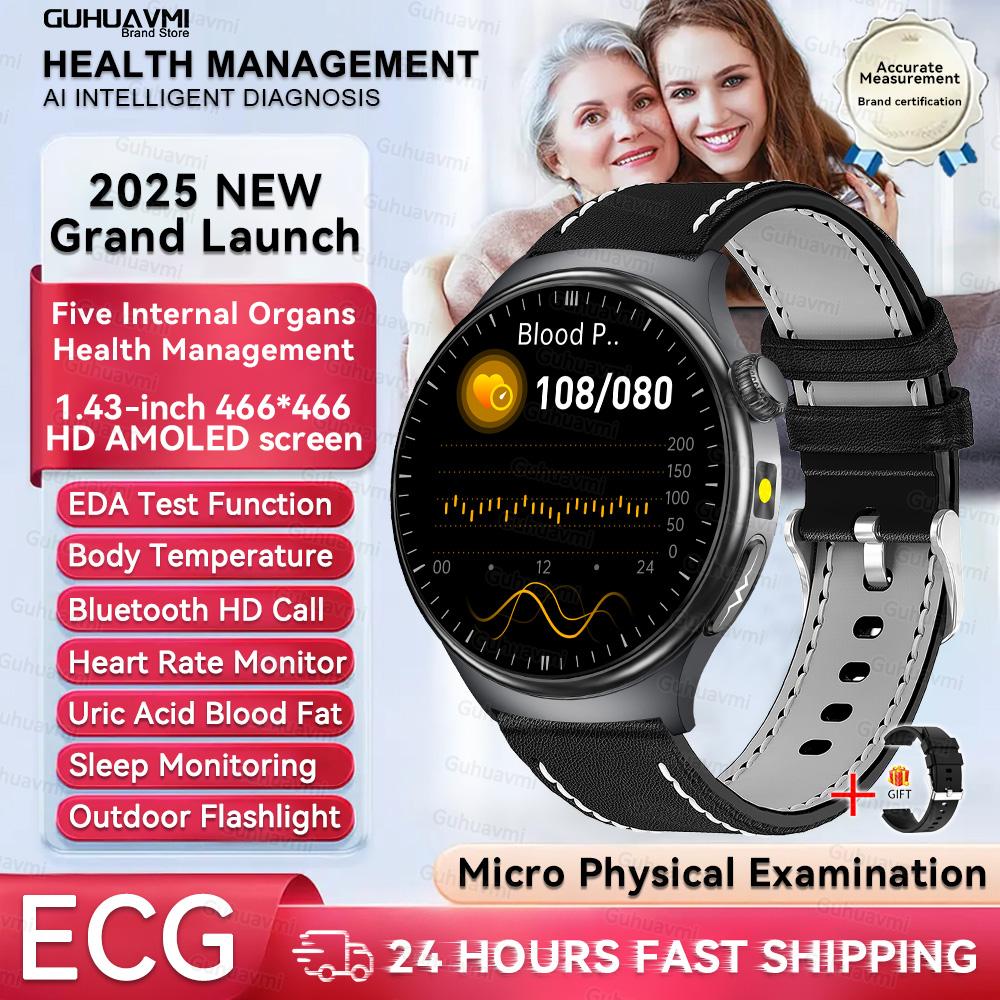 Gesundheits-Smartwatches in Pflegequalität für Männer Frauen Präzise Erkennung Herzfrequenz Blutfette Harnsäure Blutdruck EKG Smart Wat
