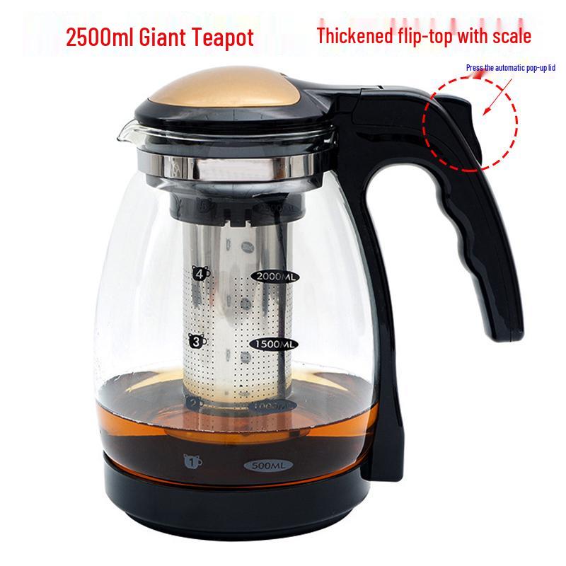 Large Heat-Resistant Glass Teapot with Filter for Flower Tea