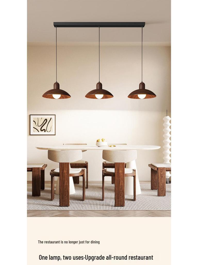 Walnut Finish Pendant Light - Wabi-Sabi Style for Restaurants, Bars, and Homes