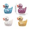 150Pcs Mini Glitter Duck Figurine Colorful Duck Resin Statue Miniature Animal Ornament for Garden Party Favors