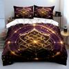 Golden Mandala Art Decor Set Soft Comfortable Duvet Cover Bedding Set Included 1*Duvet Cover & 2*Pillowcases, Gift