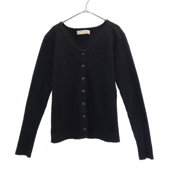 R JUBILEE made in Japan Long sleeve cotton knit cardigan M black Women Used