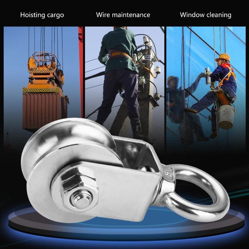 Super-Silent Swivel Pulleys Wheel Roller Pulley Block 360Degree Rotation Excellent Durability Traction Wheels Roller