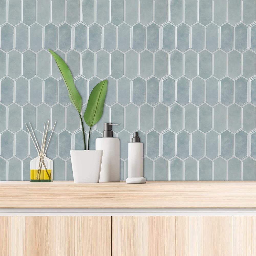 12" x 12" Peel and Stick Backsplash Waterproof Wallpapers Wall Tile  for Kitchen Bathroom