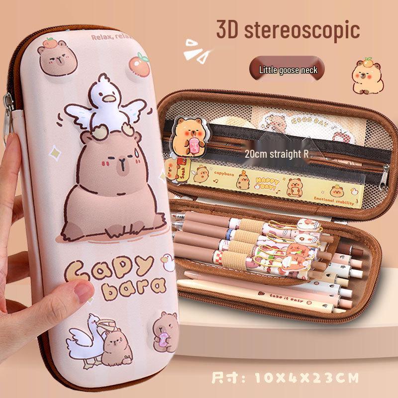 3D Capybara Pencil Case: Multifunctional, Large Capacity Stationery Bag