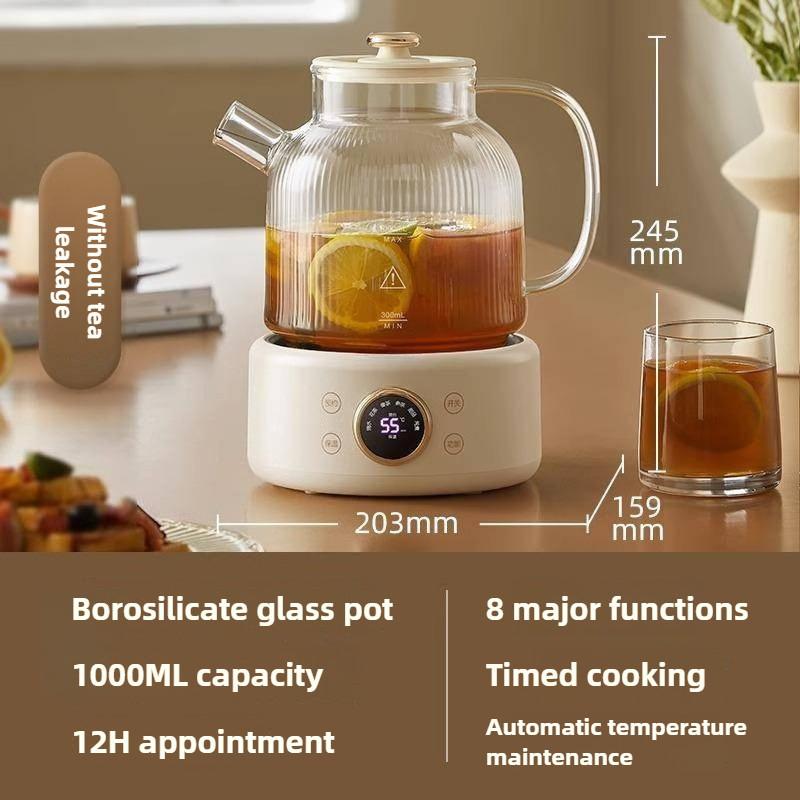 1L All Glass Split Health Pot Multifunctional Electric Kettle Household Hot Water Bottle Stew Pot Small Office Tea Maker