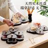 New Glass Fruit Tray Hotel Afternoon Tea Snack Tray Lead-free Glass Heart-shaped Divider Snack Tray