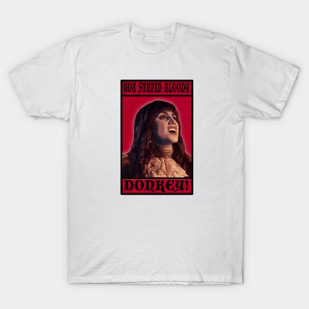 

Men Black Print T-shirt You Stupid Bloody Donkey No-Cut Transfer Paper Print Cotton Tshirt M білий