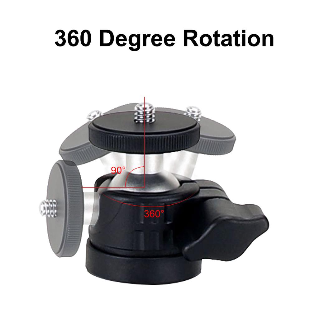  Desktop Phone Tripod   Head with 360 Degree Rotation for Camera and LED Light