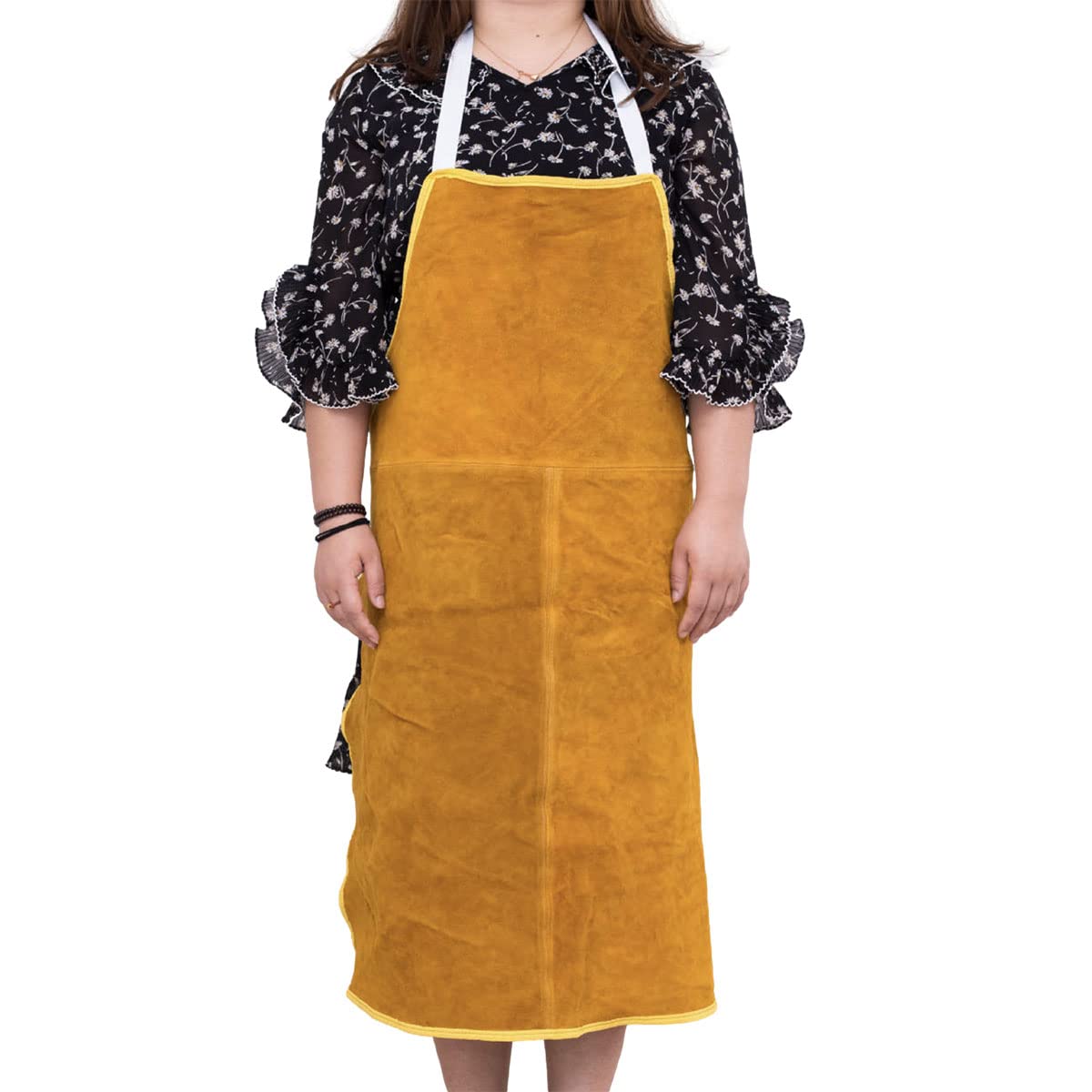 Сварочный фартук ENN LLC, Изолированный фартук, Огнестойкий, Защита от ожогов, Термостойкий, Кожа крупного рогатого скота, Коричневый