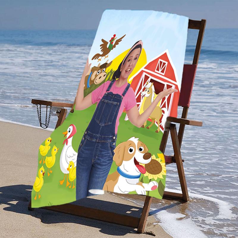 Proof Beach Towel with a Ms. Rachel Pattern - Soft,absorbent,quick-drying,machine Washable - Perfect for Swimming,camping,bathing