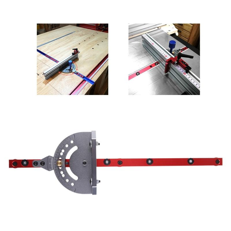High Abrasion Resistance Table Saw Ruler Carpentry for w/ 400mm Fence and Stop Mitre Gauge Aluminum Alloy Woodworking To