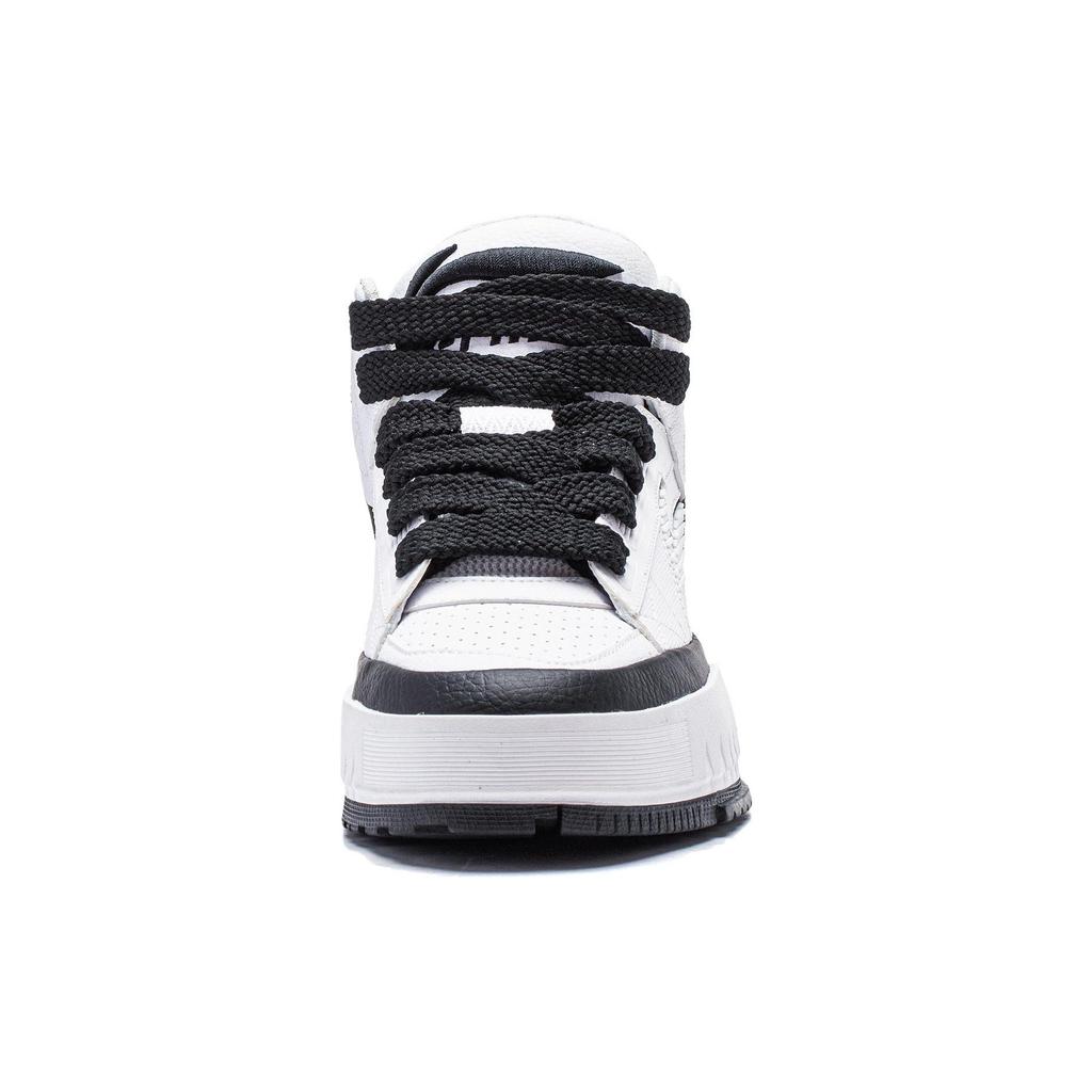 Li Ning Mileage Slip Resistant Abrasion Resistant Mid top Skateboard Shoes Men's White Black AGCT283-4