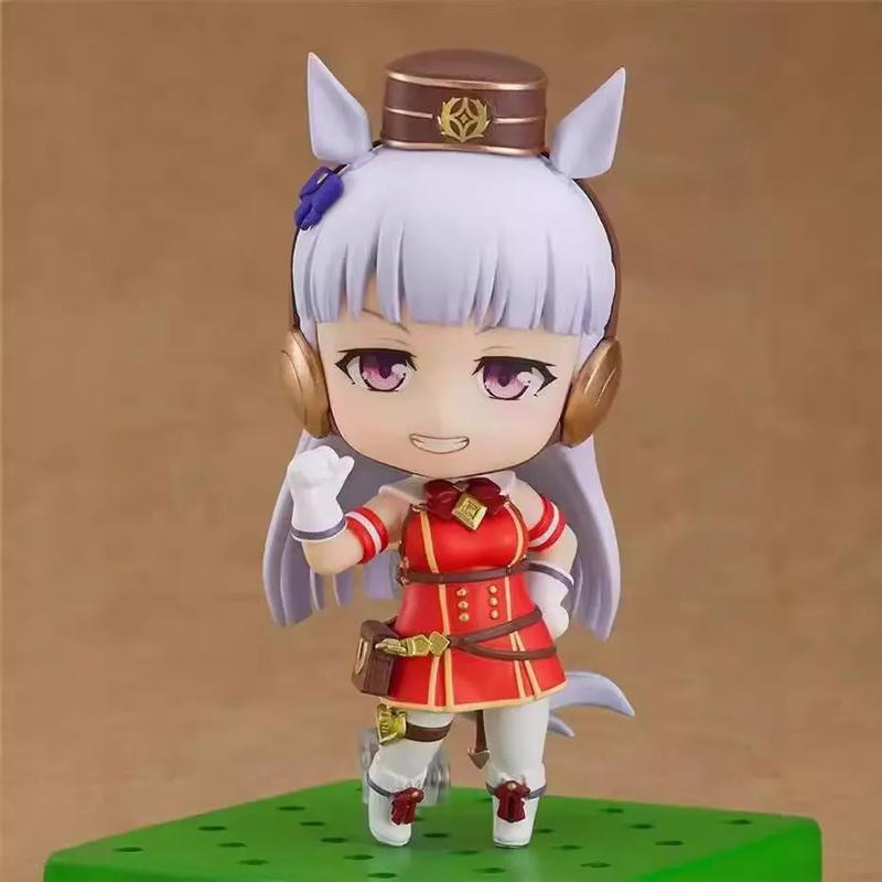10cm Umamusume Mini Figure Set, Cute Anime Race Girl Statues w/ Base, Desktop Collectible for Fans - 6pcs