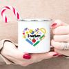 Teacher's Day Stationery Heart Apple Enamel Mugs Handle Cups Coffee Tea Milk Mugs Bonfire Party Best Gifts for Teacher