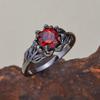 Gothic Fashion Red Color Set Zirconia Flower Women's Ring for Women Vintage Holiday Party Jewelry Accessory Gift
