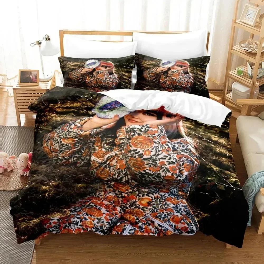 Juego de Cama de la Cantante Bjork Björk Funda Nórdica Juego de Cama Cubre Edredón Funda de Almohada Edredón Tamaño King Queen Niños Adultos Juego de Cama