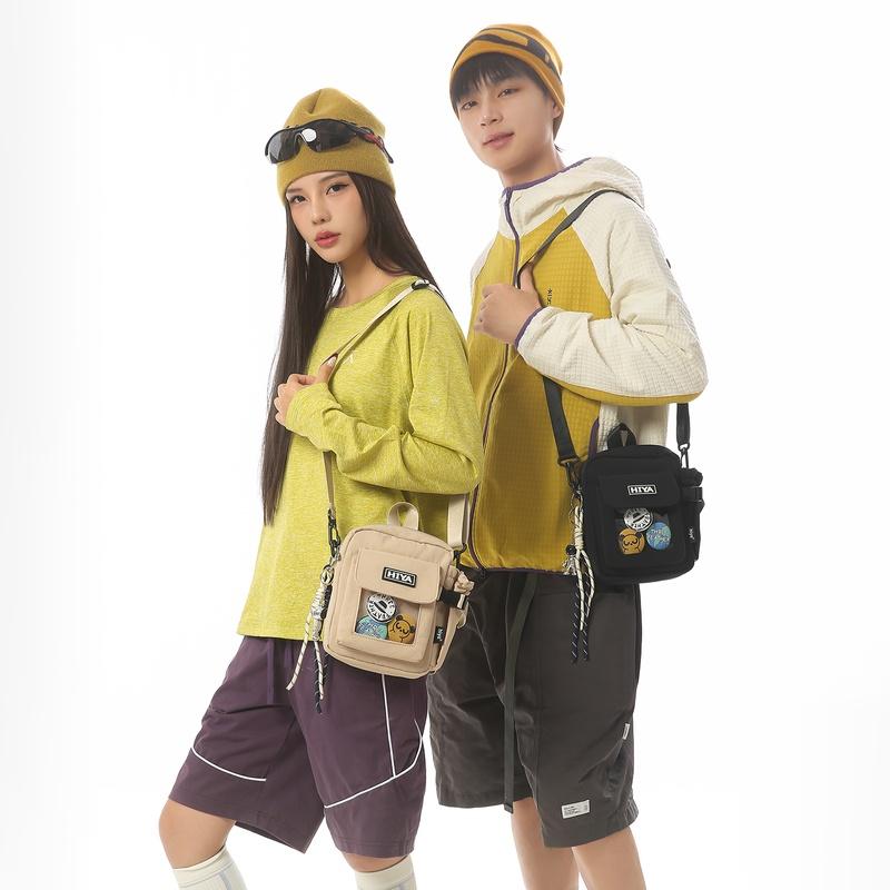 Unisex Nylon Crossbody Bag Multi Pocket Casual Shoulder Handbag for Travel Work