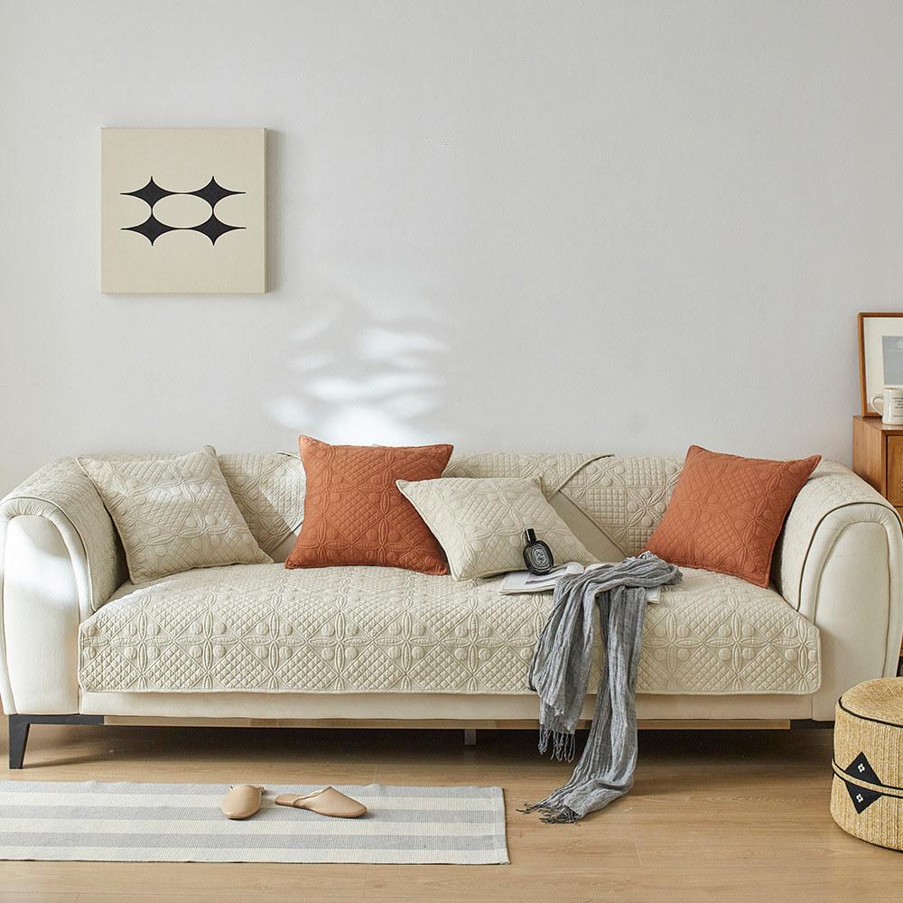 

Чехол для дивана из хлопка с вышивкой в стиле ретро, стеганый чехол для углового дивана на 2 места, чехол для кресла, полотенце, защита для мебели, противоскользящий 70x70