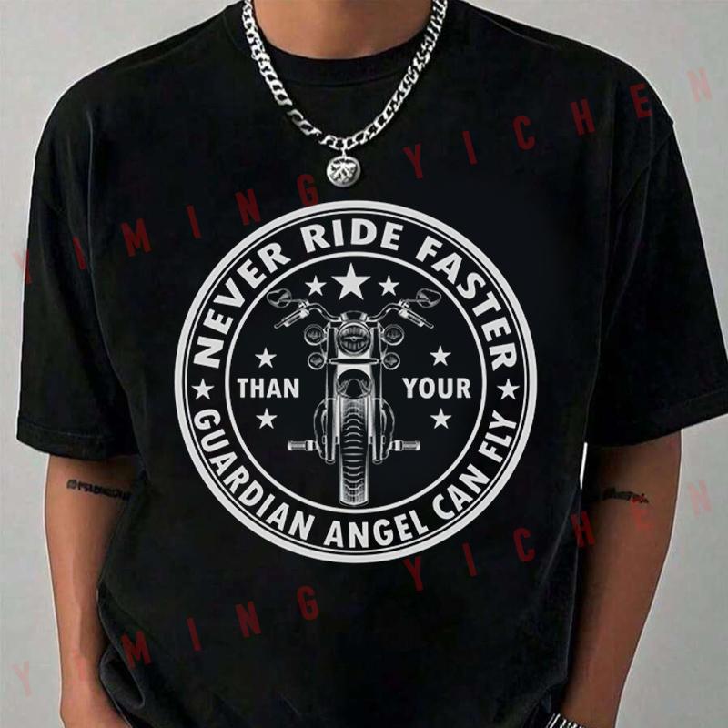 Vintage Motorcycle Never Ride Faster T-Shirt Moto Riders Men's Casual O-Neck Tops Tee 2026