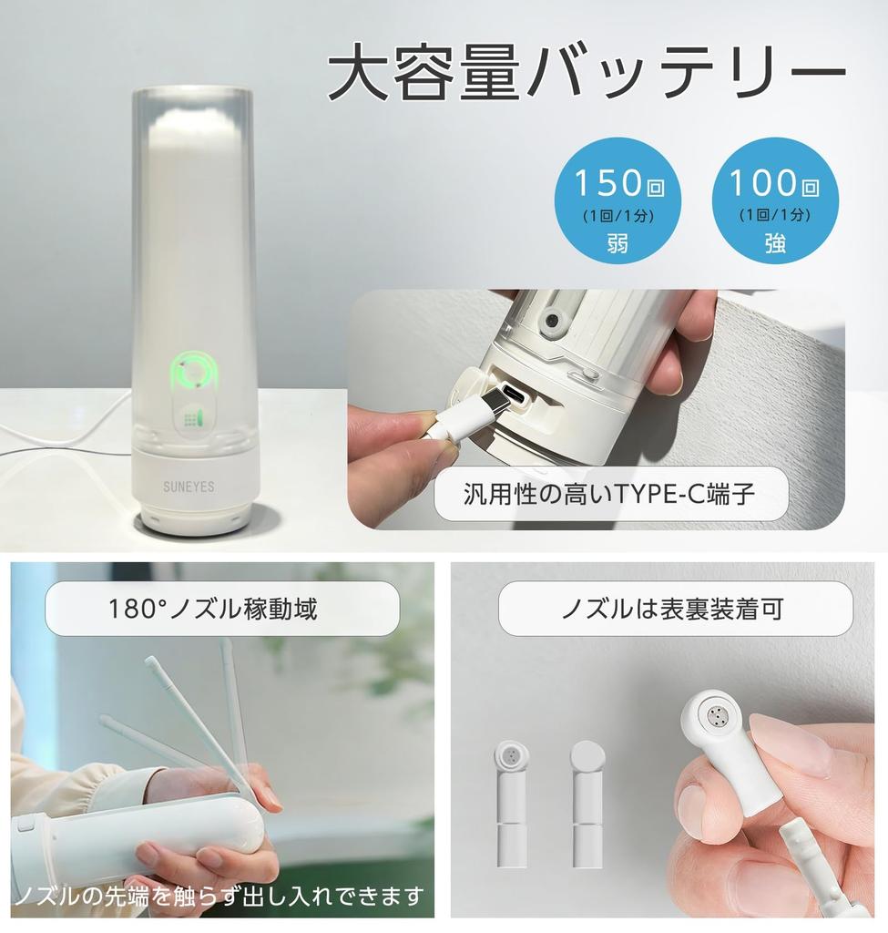 SUNEYES Rechargeable Portable Bidet for Toilets Relief Valve and Strong Water Travel Butt Shower Portable 1 PET Bottle Dedicated and 1 USB NS037 [With
