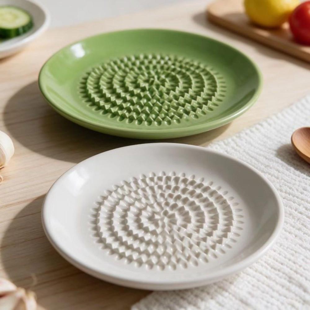 Non-Slip Garlic Ginger Grater Ceramic Garlic Paste Grinding Tray Fruit Puree