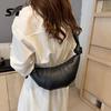 Retro croissant bag, soft leather, one-shoulder cross-body dumpling bag, niche design, armpit baguette, leather bag, girl