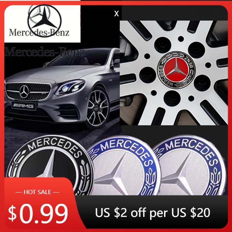 Car Sticker 4PCS 75mm Metal Emblem Car Wheel Center Hub Cap Cover Badge For Mercedes Benz AMG GLK GLE GLC W203 W206 W220 W205 W2
