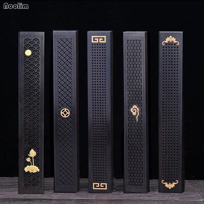 Czarny drewniany uchwyt na kadzidło palnik na kadzidełko na drewno kadzielnica na palnik do aromaterapii kadzielnica