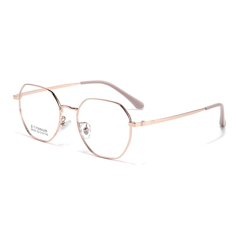Retro Polygonal Metal Glasses Frames: Fashionable, Slim, Non-Prescription Myopia Glasses