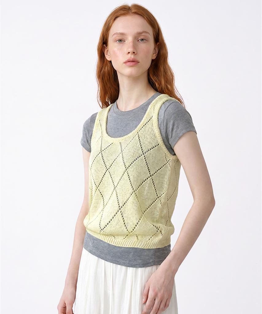 Seuneogeuyu Signature Daily Punching U-Neck Summer Vest_2 Colors