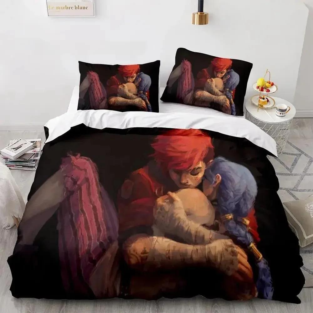 Rømning Lol Jinx Sengetøy Sett Enkelt Twin Full Queen King Size Sengesett Voksen Barn Soverom Dynetrekk Sett ropa de cama matrimonio