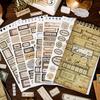 Yan Ji Retro English Label Sticker Book - 12 Decorative Pieces for Journals