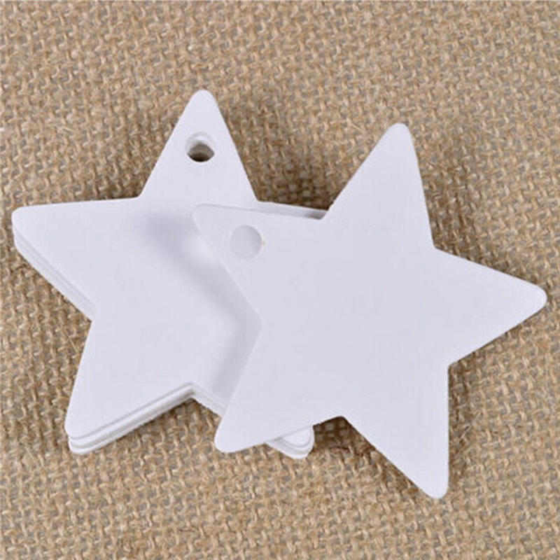 100X Star Kraft Paper Wedding Party Favor Gift Card Price Label Luggage Tags BH