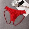Underpants Men's Sheer Lace Panties Ruffle Belt Male Open Crotch Briefs  Newlywed