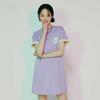 New MLB Short-Sleeved Dresses Women's Blue Purple 31OP16131-50V
