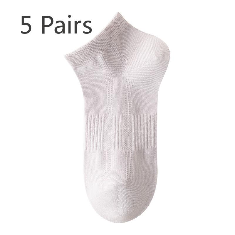

5 пар женских летних хлопковых носков-лодочек без косточек с антибактериальным эффектом и дезодорантом, тонких, однотонных, с низким верхом 5 Pairs фиолетовый