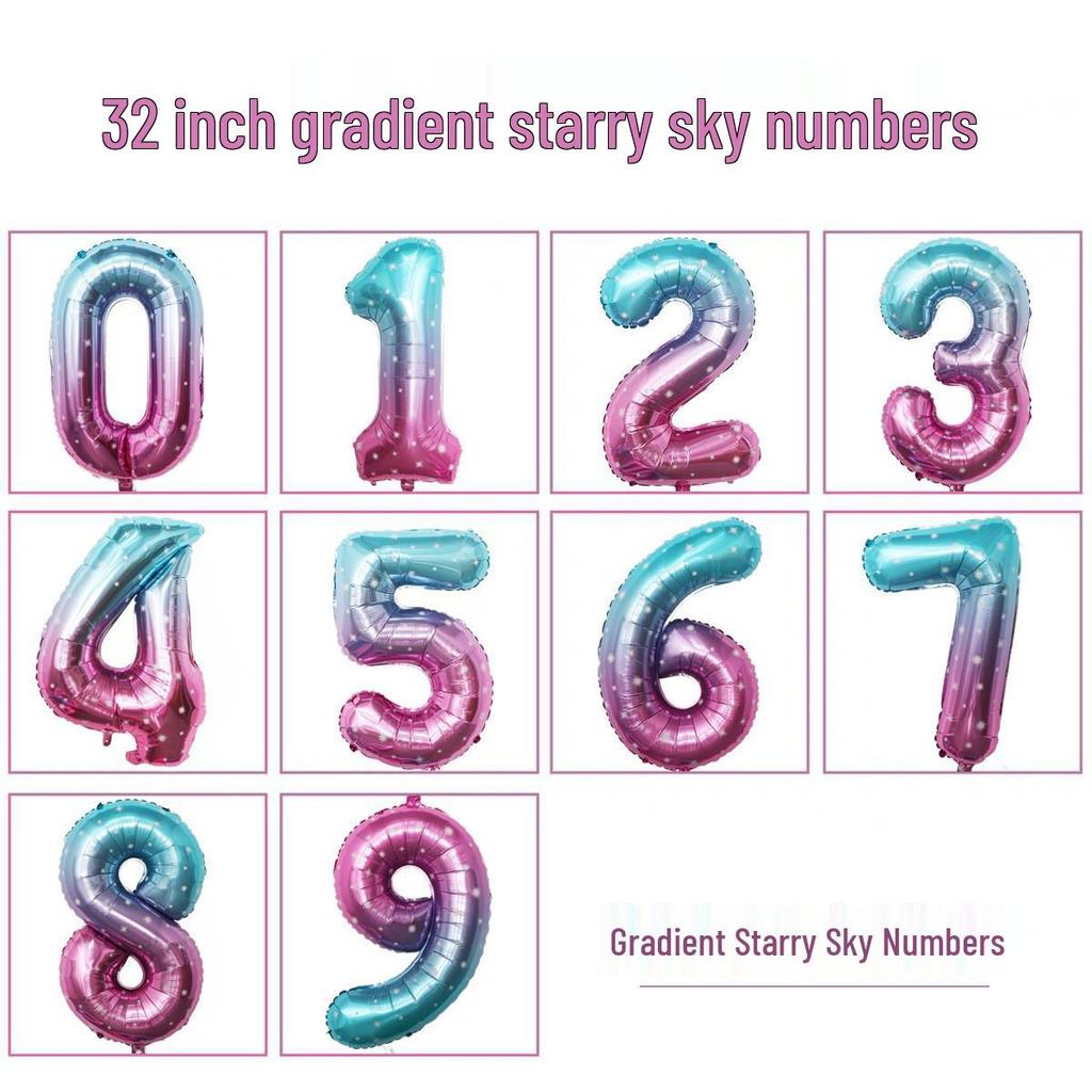 32-Inch Gold Number-Shaped Foil Balloons for Decorations
