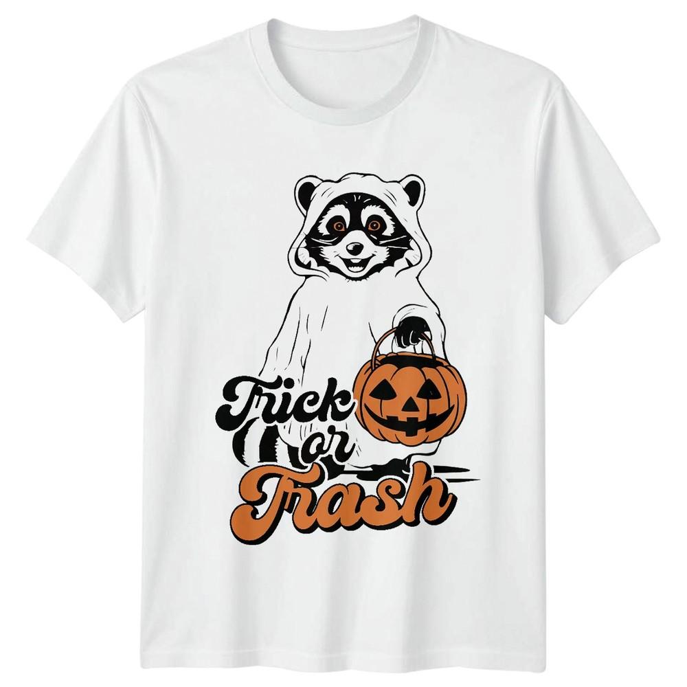 Trick Or Trash Halloween Raccoon Holidays Unisexs TShirt Unisexs Tee Graphic S
