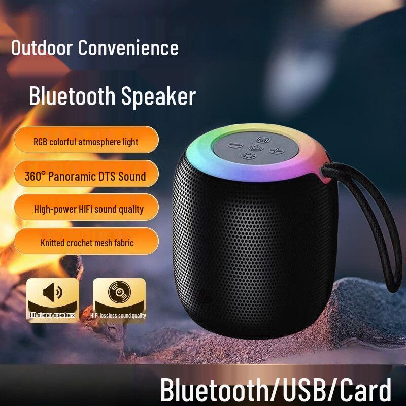 

SH309 Wireless Bluetooth Speaker: Compact Steel Design, High-Quality Sound, Subwoofer, Colorful Ambient Lights