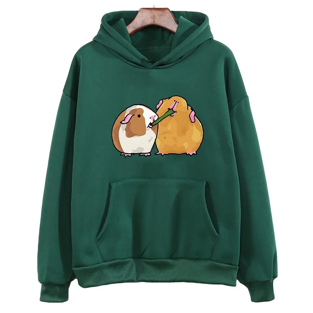 Guinea Pig Printing Hoodie Cute Kawaii Animal Clothes Autumn Fleece Hoodie Men Sweatshirt Slight Long Sleeve Tops