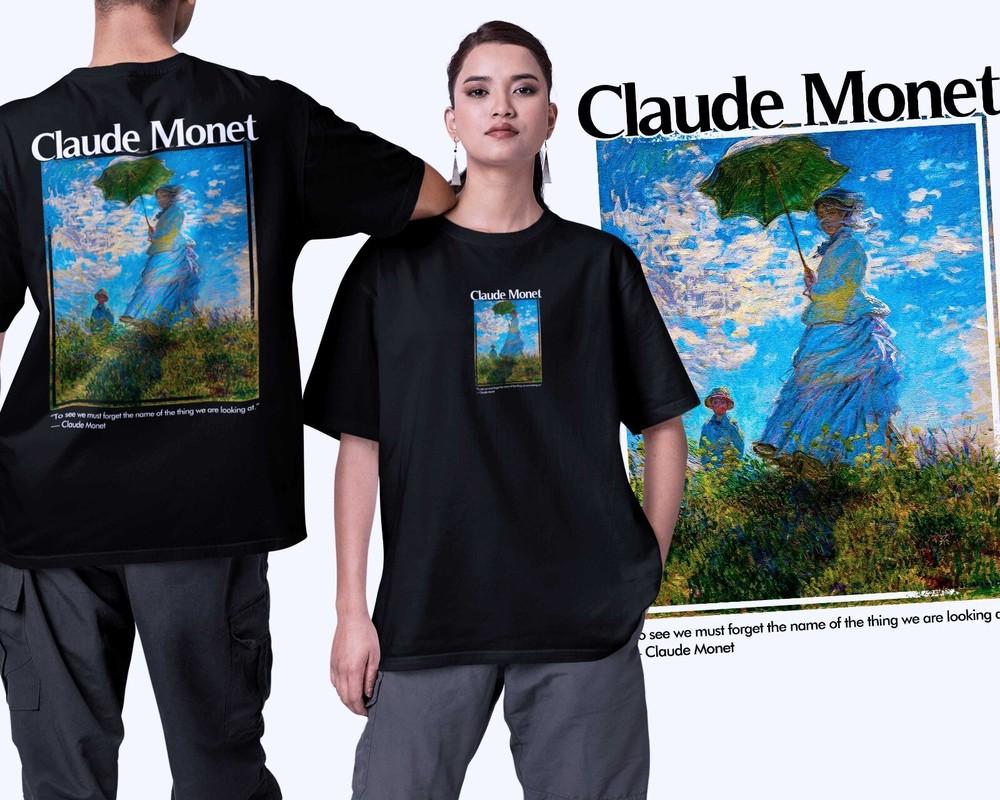 Claude Monet Woman with Parasol T-shirt Classic Painting Shirt Gift for Artists