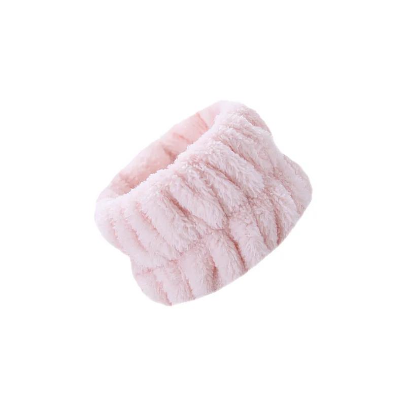 One Pair Washing Face Spa Wrist Washband Hair Band Solid Color Microfiber Absorbent Hair Accesories Headwrap Handmade Makeup