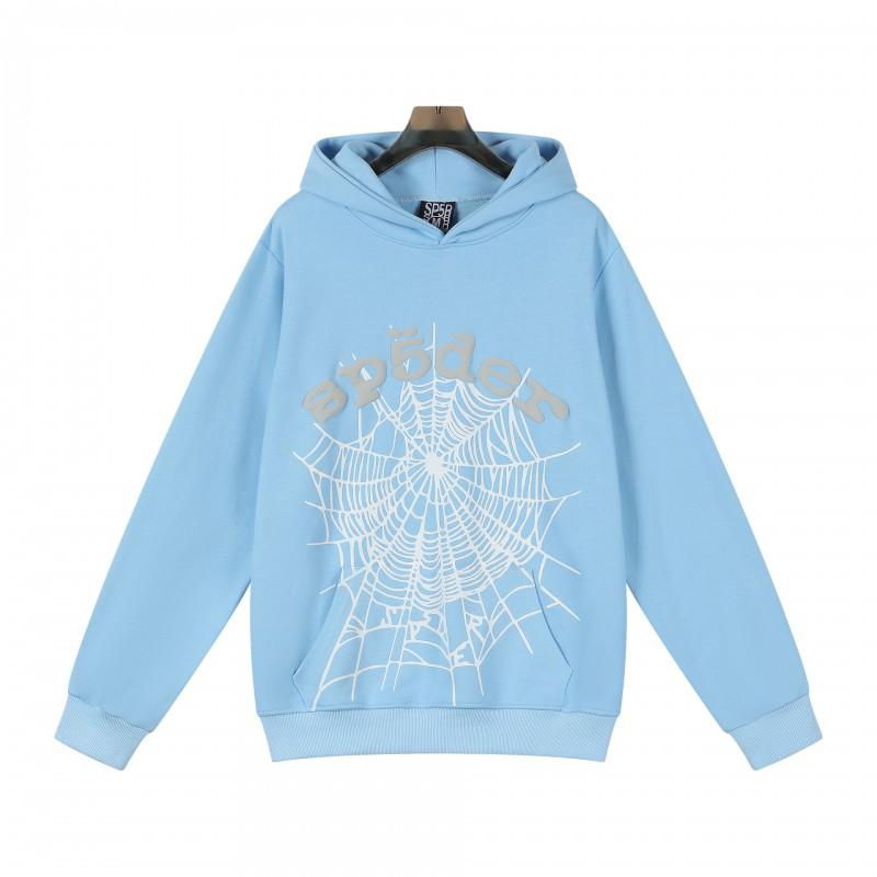 Unisex Hip Hop Oversized Hoodie With 3D Foil Web Print Cotton Heavyweight Sweatshirt Winter