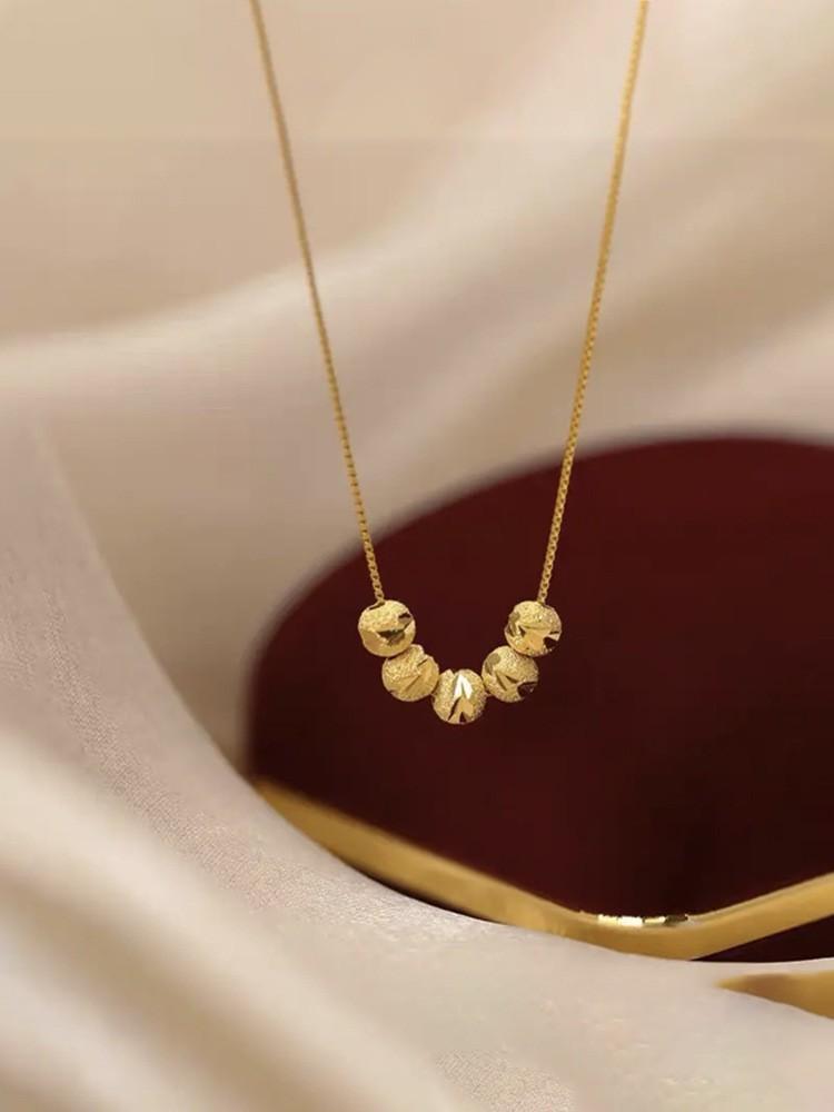 Tongwufu Linmen Transfer Bead Necklace Light Luxury Niche Premium Simple Versatile Clavicle Chain