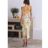 Sexy Nightclub Western Style Summer New Word Collar Hollow out Backless Split Print Sling Dress Dress