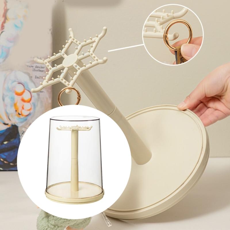 Plastic Collectible Display Case 360 View Rotating Cabinet With Dustproof Design Doll Display Box For Home Office