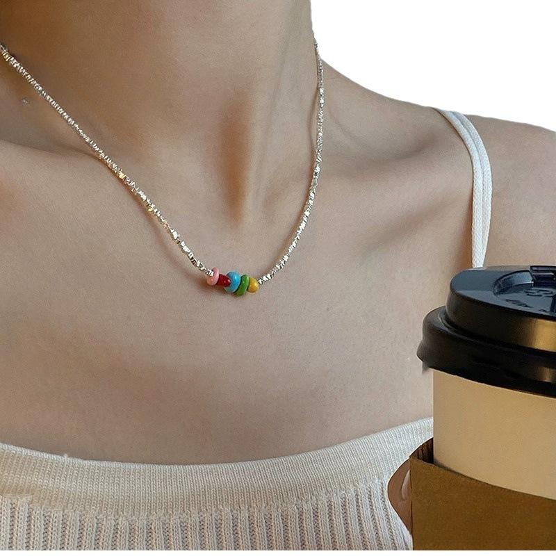 

Радужное ожерелье Женское нишевое дизайнерское легкое роскошное ожерелье с ключичной цепочкой Dopamine