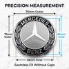 LRQ2   4PCS Car Wheel Hub Cover 3D Metal Rim Center Cap Decals Waterproof Stickers For Mercedes-Benz C550 C180 C200 C220 C230 C250 C280
